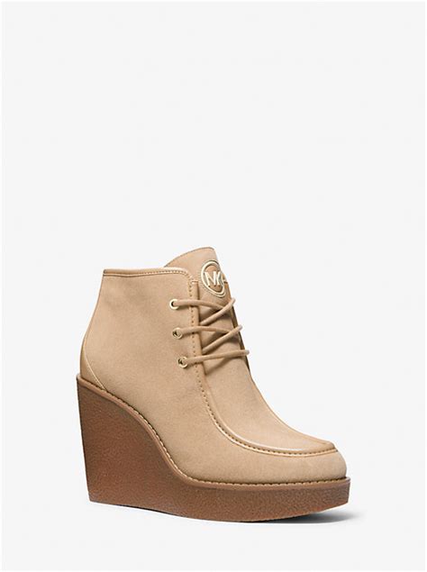 michael kors rye suede wedge boot|michael kors wedges sale.